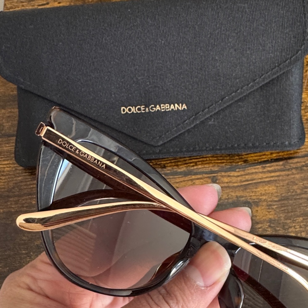 Dolce & Gabbana Black and Gold Cat-Eye Sunglasses